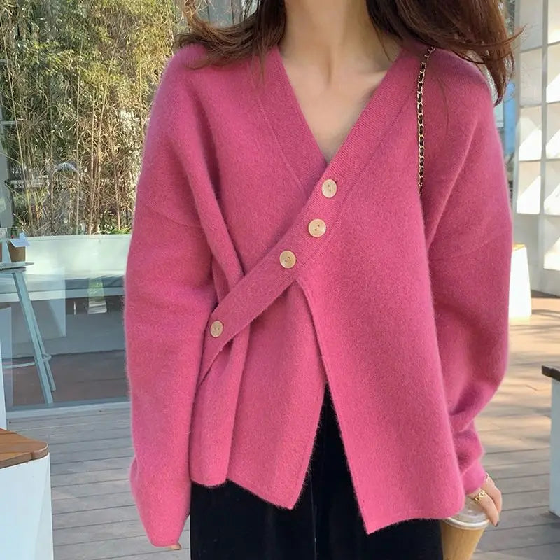 V-Neck Solid Simplicity Office Lady Autumn Knit Cardigan
V-Neck Stable Minimalist Professional Woman Fall Knit Cardigan