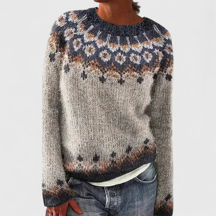 Elyvianne | Women's Fair Isle Crew Neck Sweater