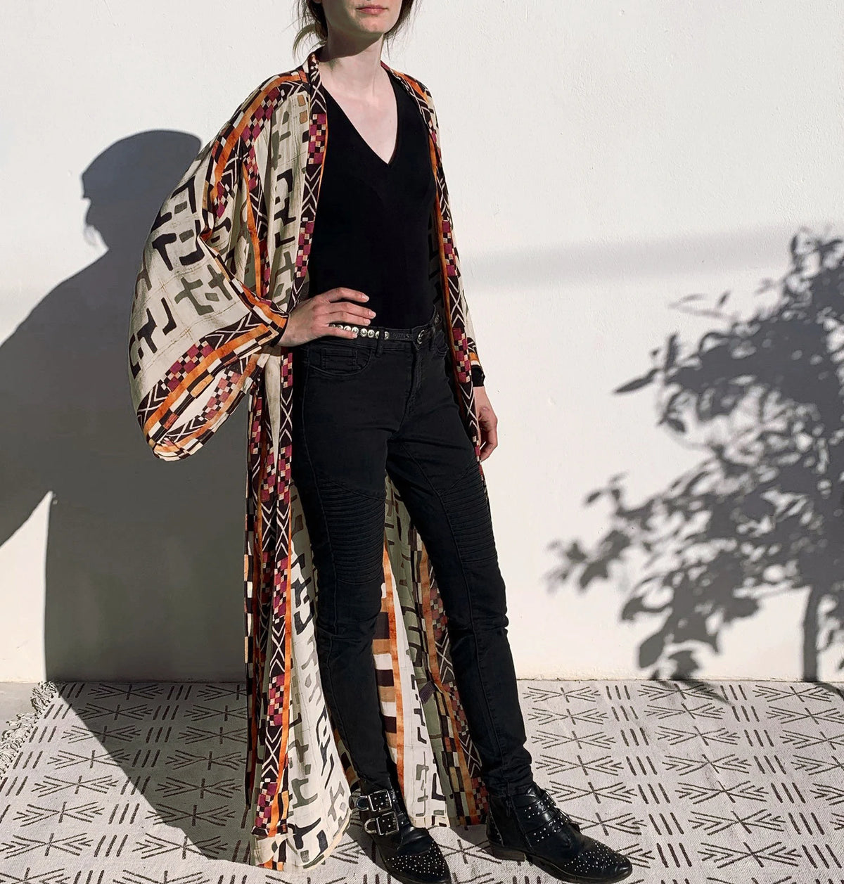 Bohemian Kimono Rayon Print Swimsuit Cover Up Relaxed Summer Dress