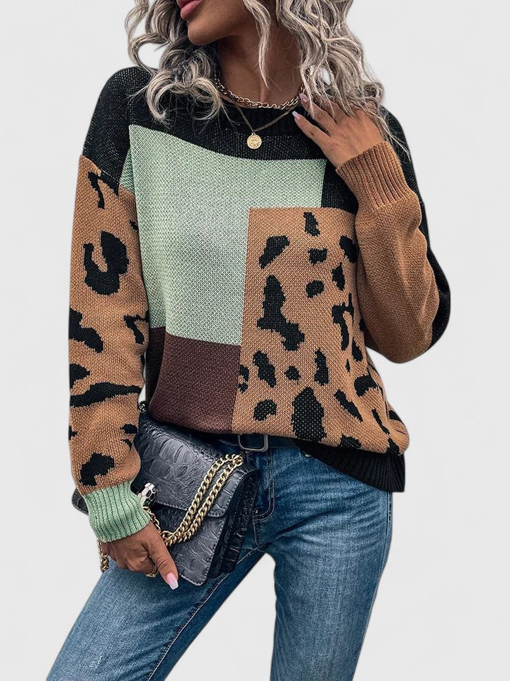 Teresina | Women's Cashmere Leopard Print Sweater