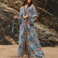 Soft Rayon Kimono Boho Seaside Cover up Roomy Dress