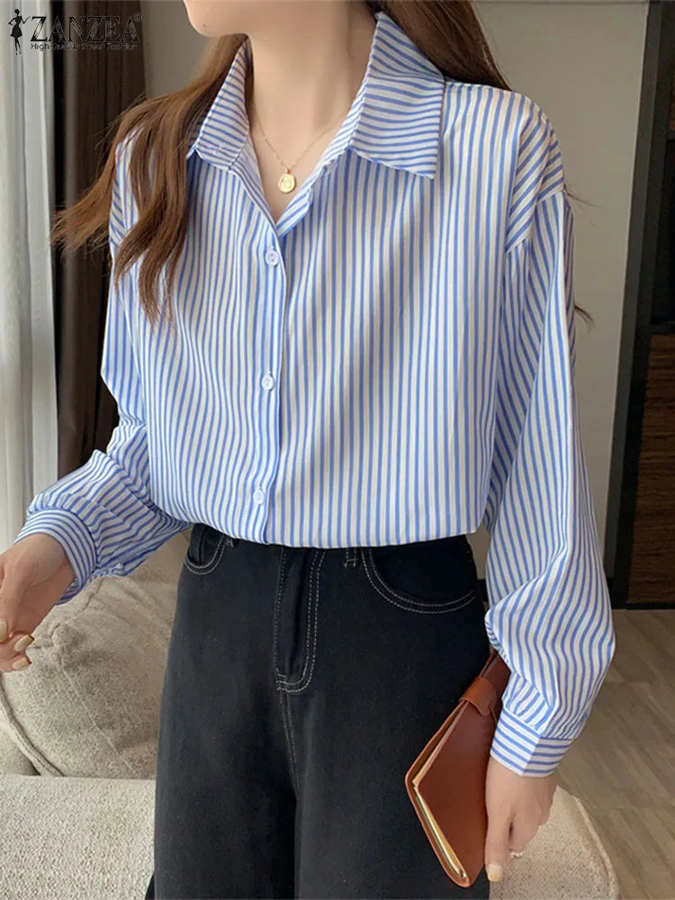 Uneven Lace-Up Button Lapel Blouse