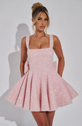 Sequin Bow Skater Homecoming Dress