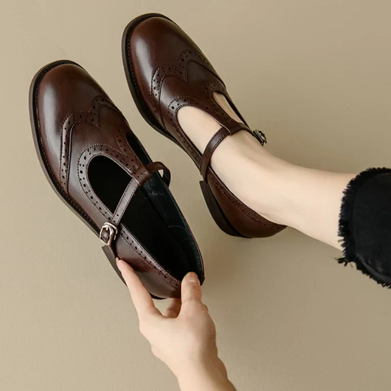 T Strap Block Heel Mary Janes