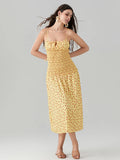 Blooming Strawberry Camis Open-Back Tied Front Blooming Dress