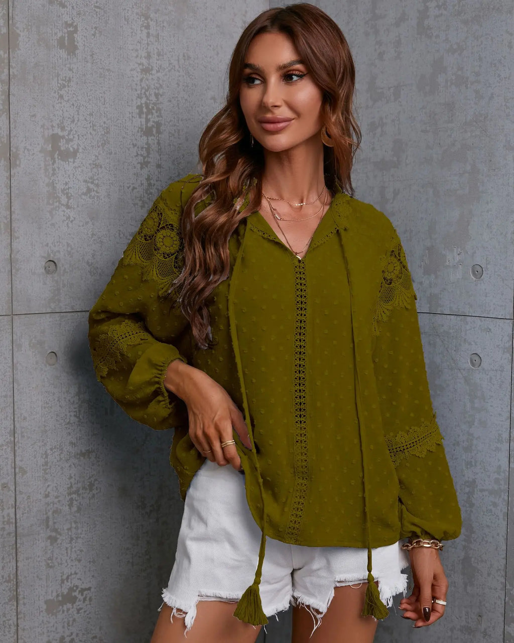 Lacy Hollow Out Fringe Oversized Bohemian Top