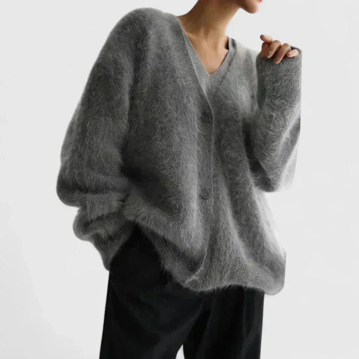 Lucerinna | Women's Premium Mohair-Style Cardigan with V-Neck