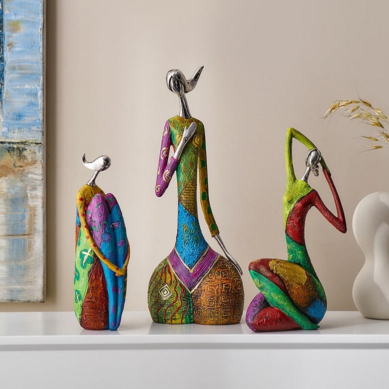 Abstract Colorful Women Sculptures