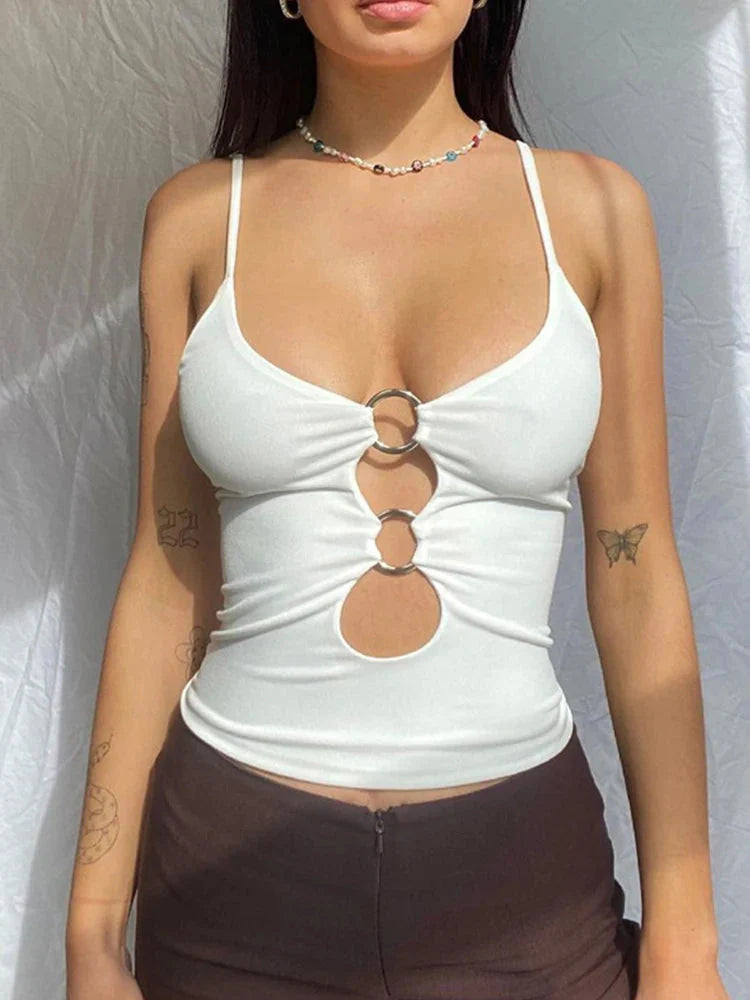 Hollow Out Backless Crop Top