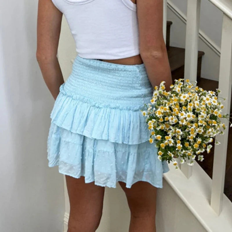 Tiered Ruffled Flowy Skirt