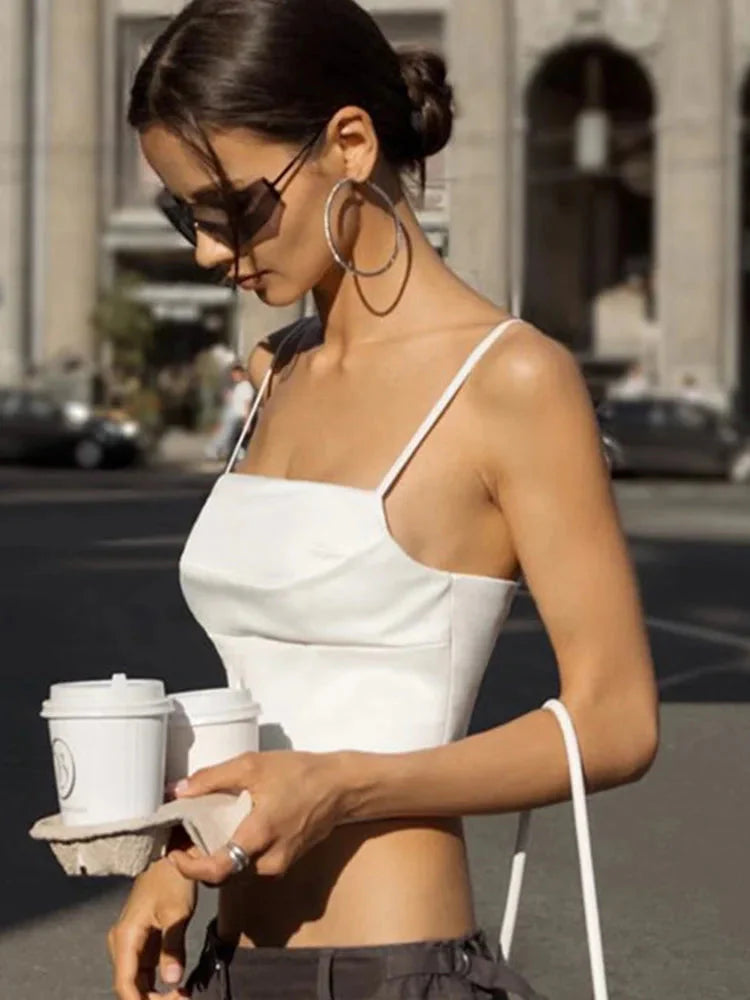 Bandage Lace-Up Skinny Crop Top