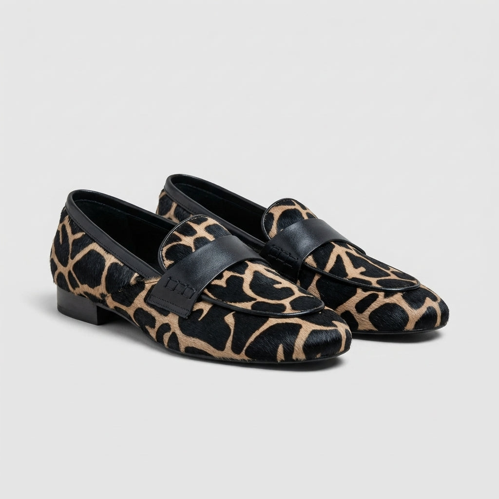 Animal Print Penny Strap Loafers Women