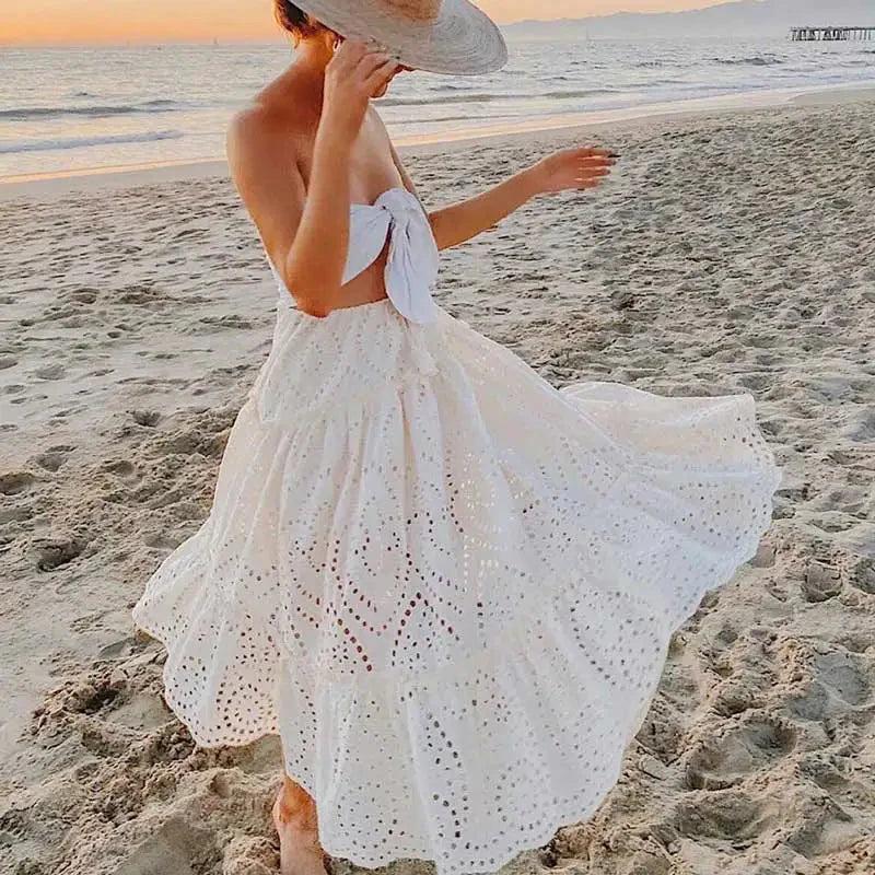Embroidery High Waist Boho Skirt