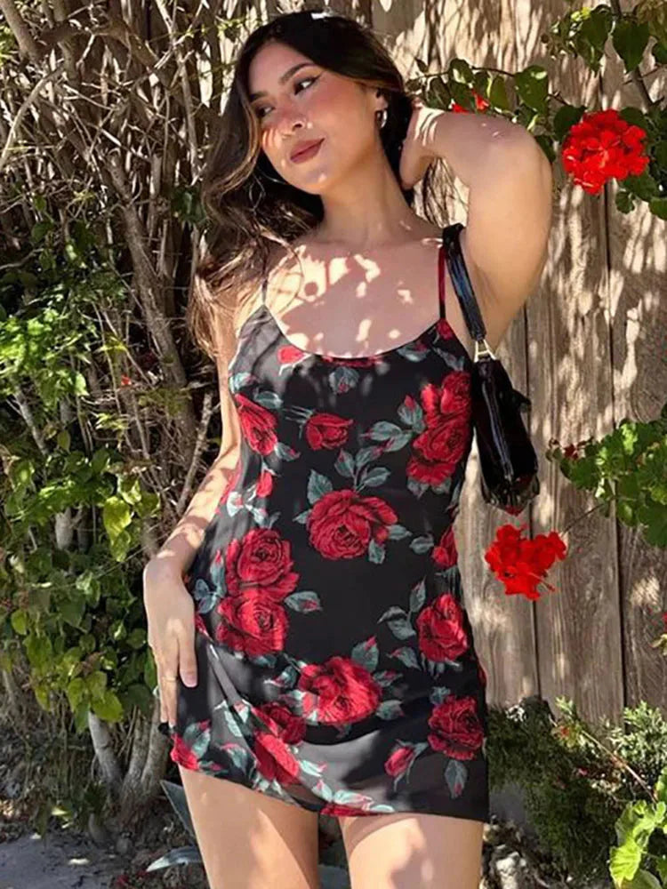 Spliced U-Neck Sshoppender Mini Dress
