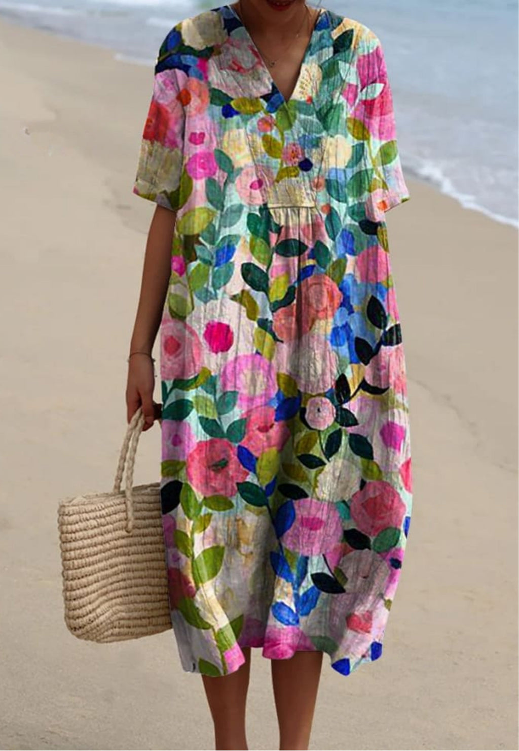 Flora | Floral Garden Print Flowy Dress