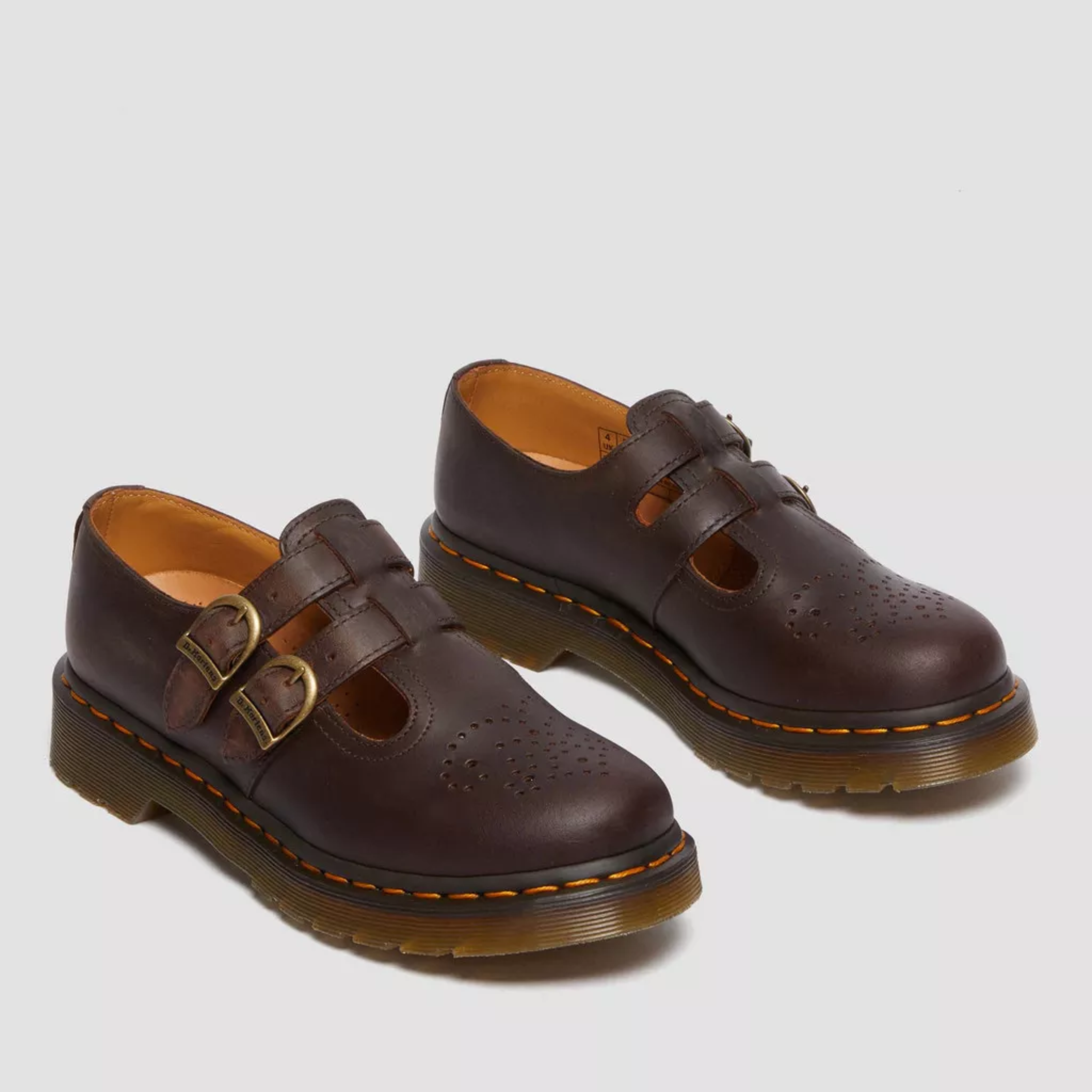 Double Buckle Leather Mary Jane Flats Women - Edgy Casual