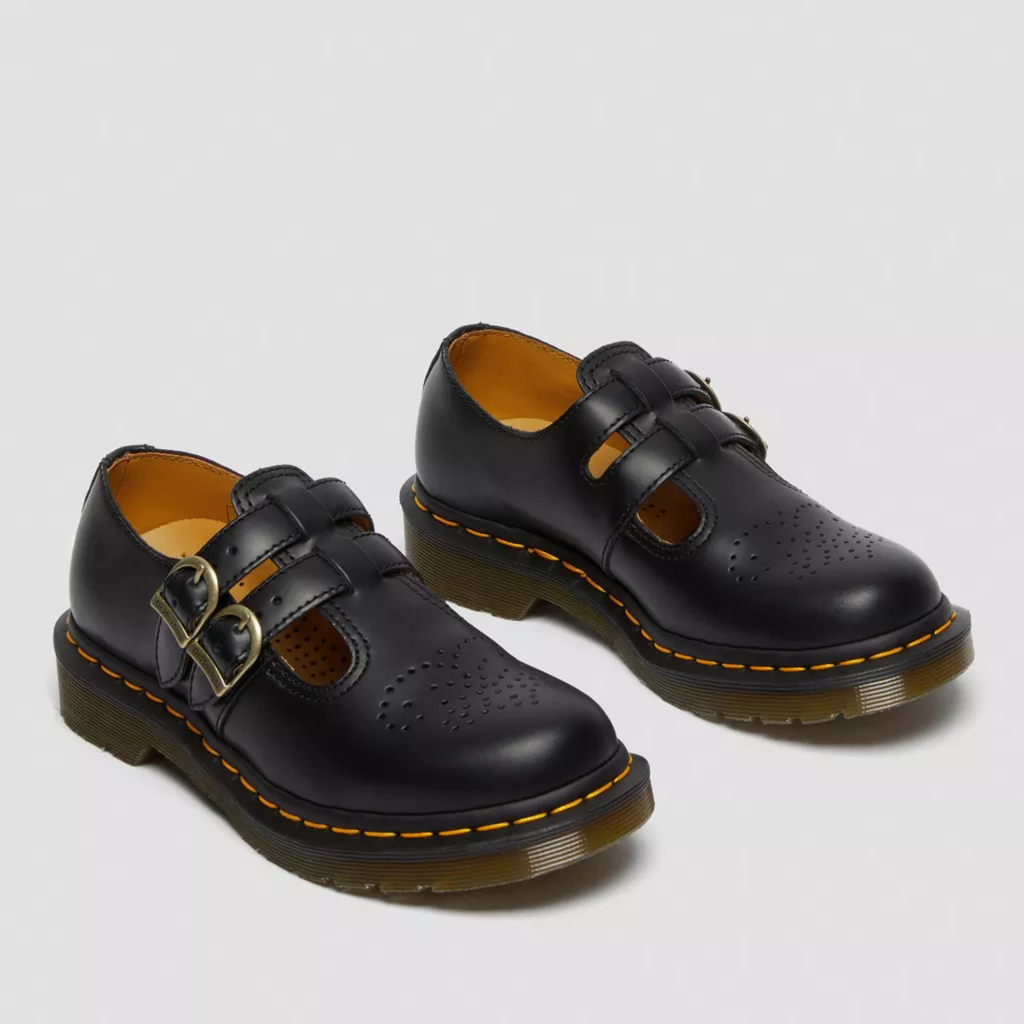 Double Buckle Leather Mary Jane Flats Women - Edgy Casual