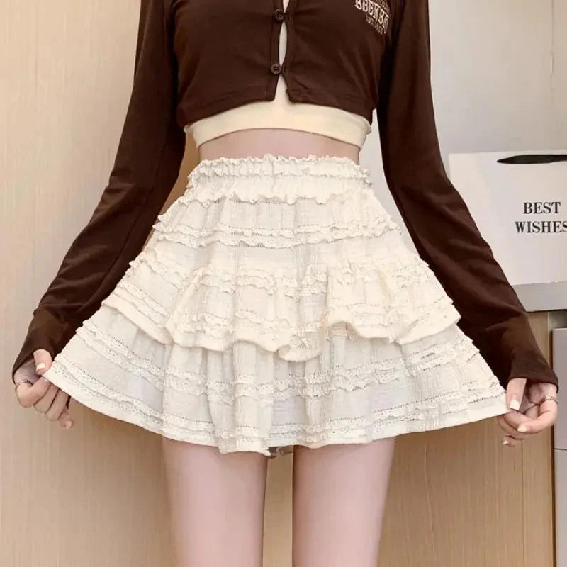 White Lace Spring Cake Skirt