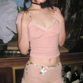 Sweetheart Ribbed Lace Crop Top