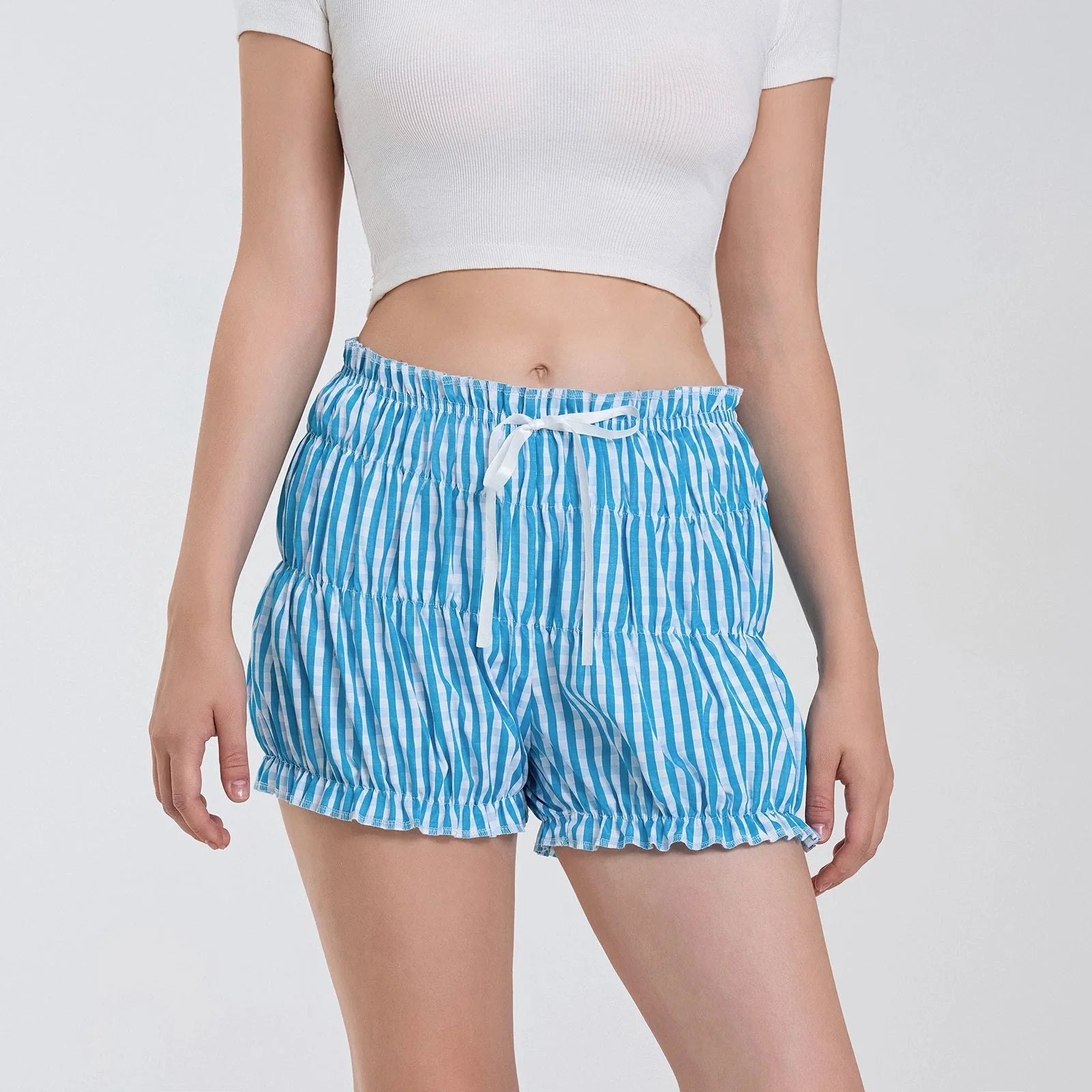 Plaid Ruffled Pajama Bloomer Short
