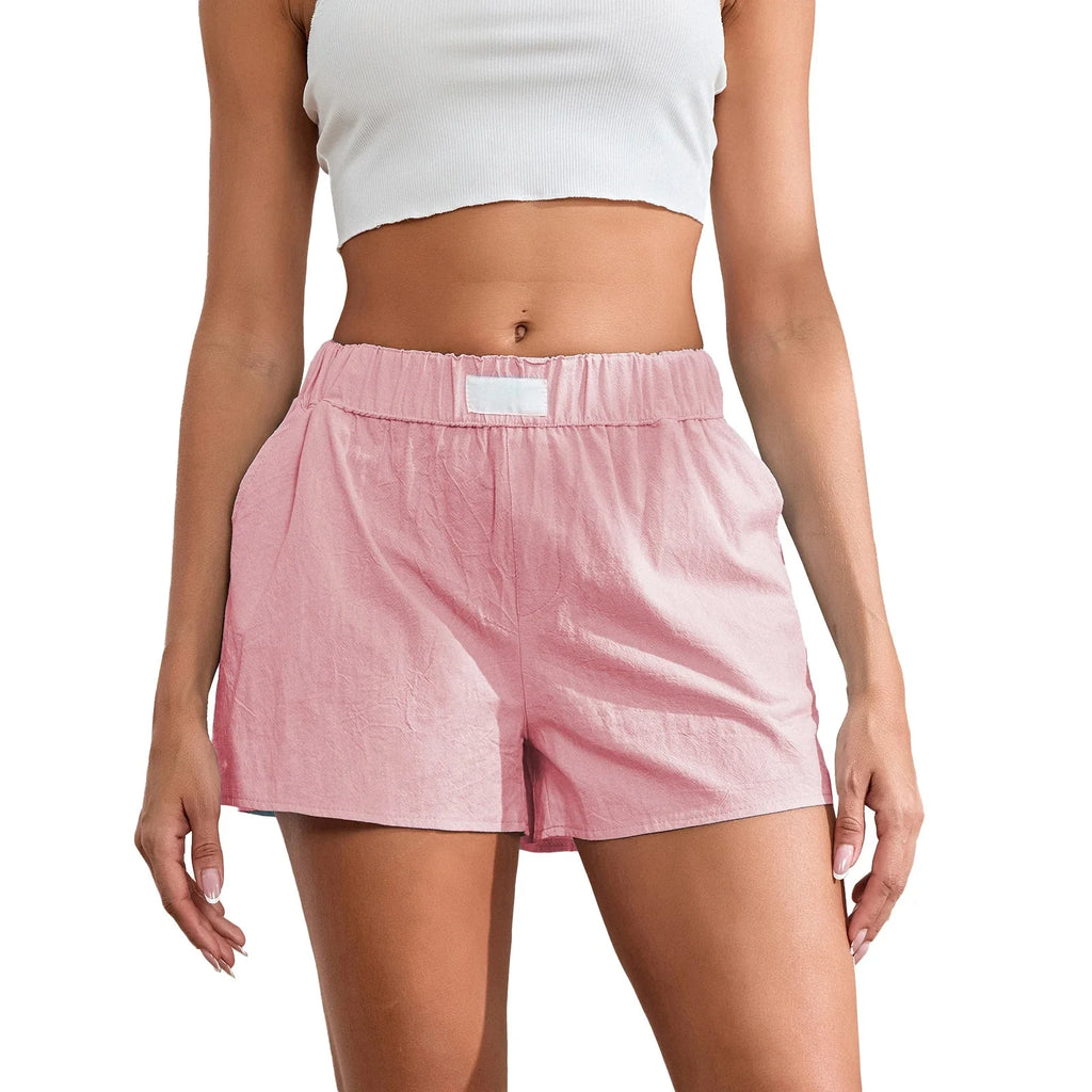 Solid Wide Leg Pocket Short