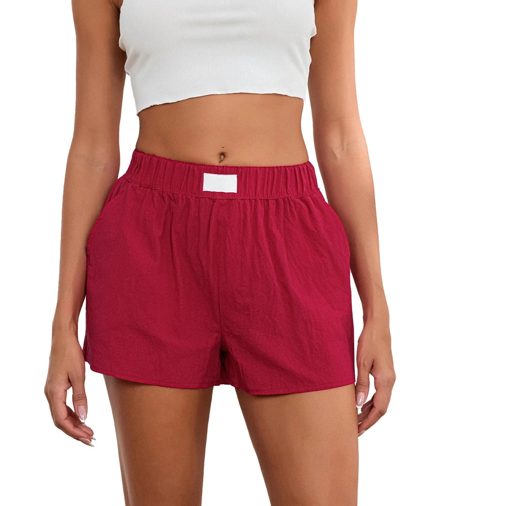 Solid Wide Leg Pocket Short