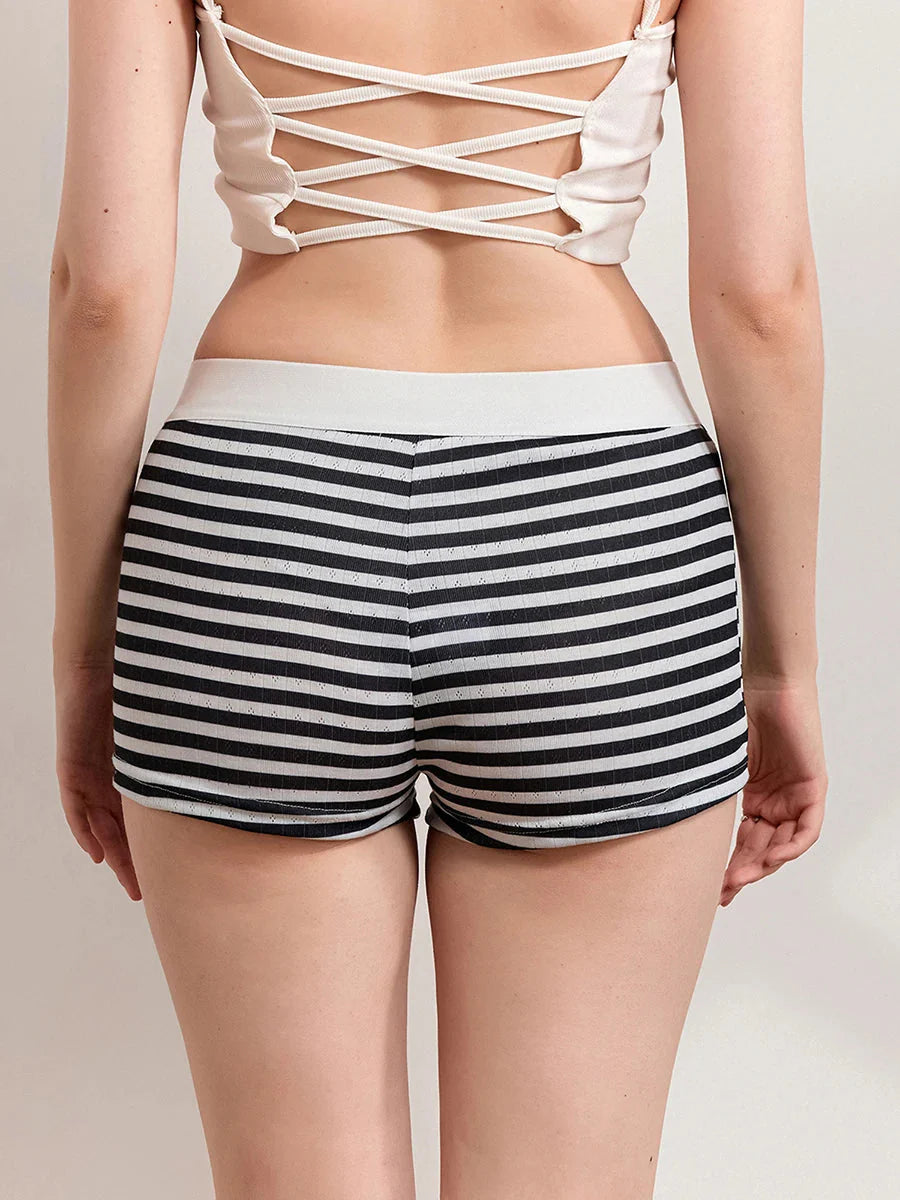 Striped Low Rise Pajama Short
