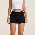 Mid Rise Ruched Elastic Waist Short