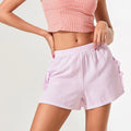 Striped Side Slit Bow Short