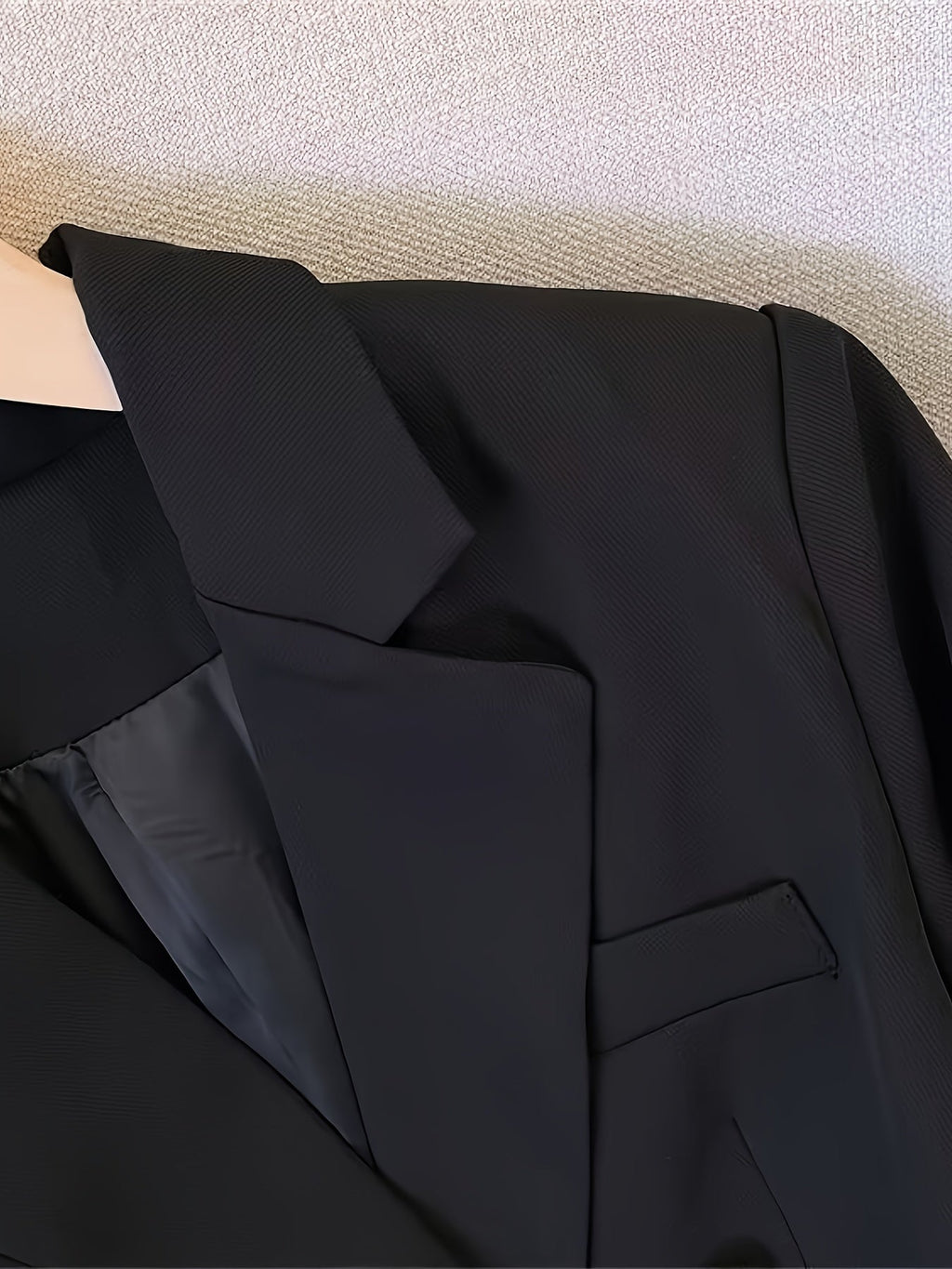 Gold Button Double Breasted Notch Lapel Tailored Blazer