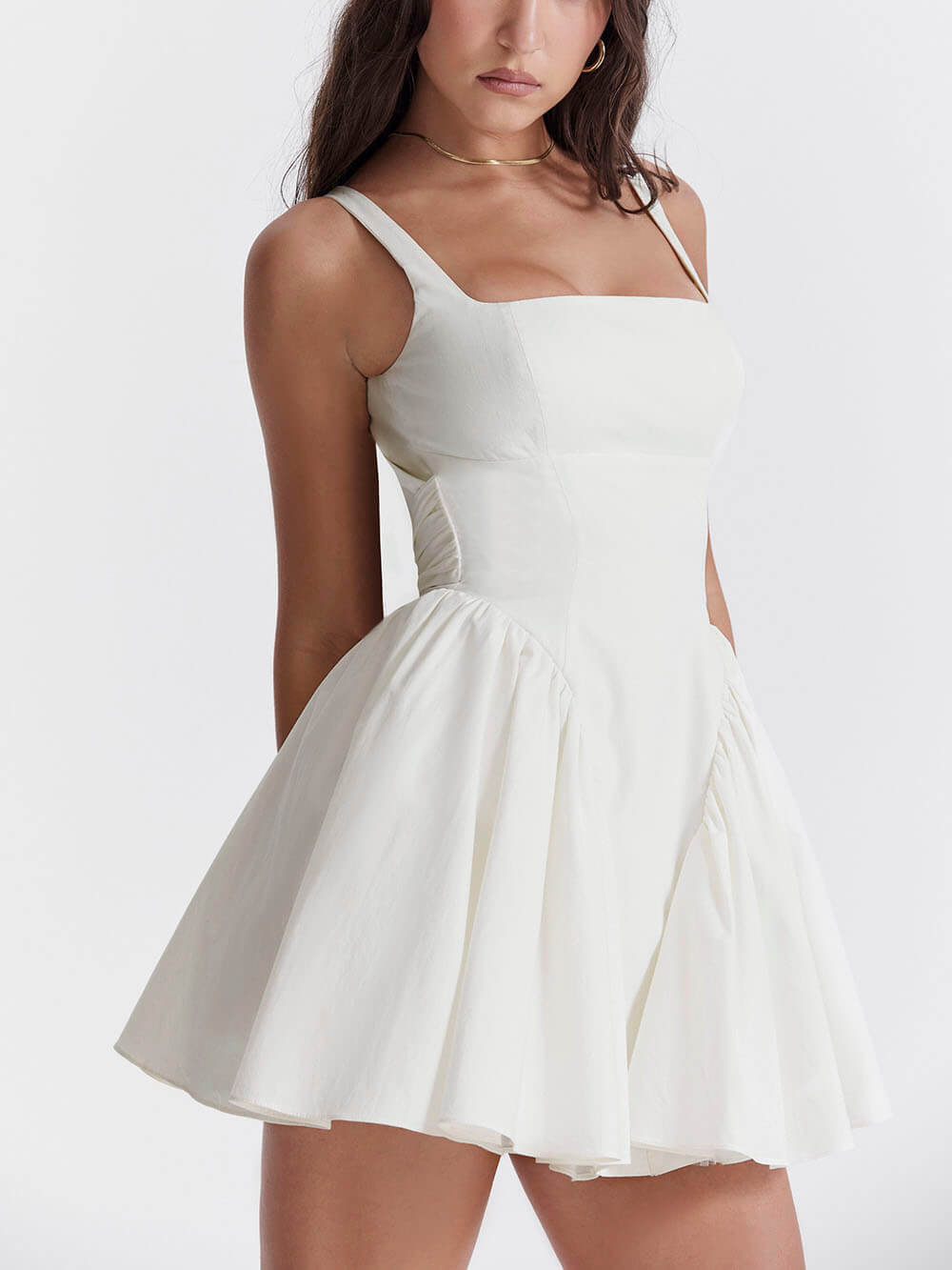 Square Neck Fit and Flare Homecoming Dress