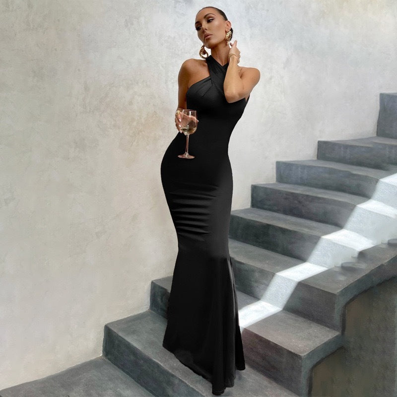 Asymmetric Halter Mermaid Homecoming Dress