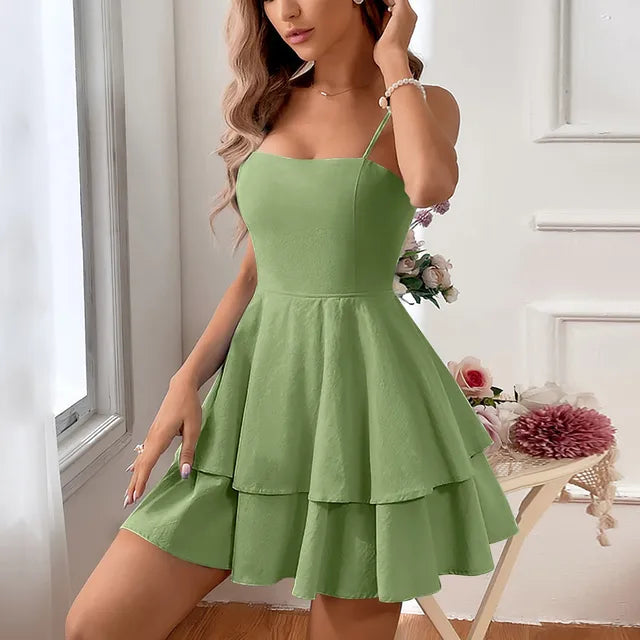 Spaghetti-Strap A-Line Homecoming Mini Dress
