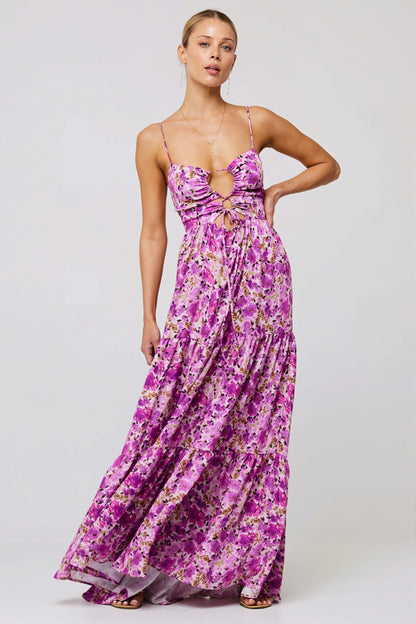 Floral Splice Swing Cami Maxi Dress