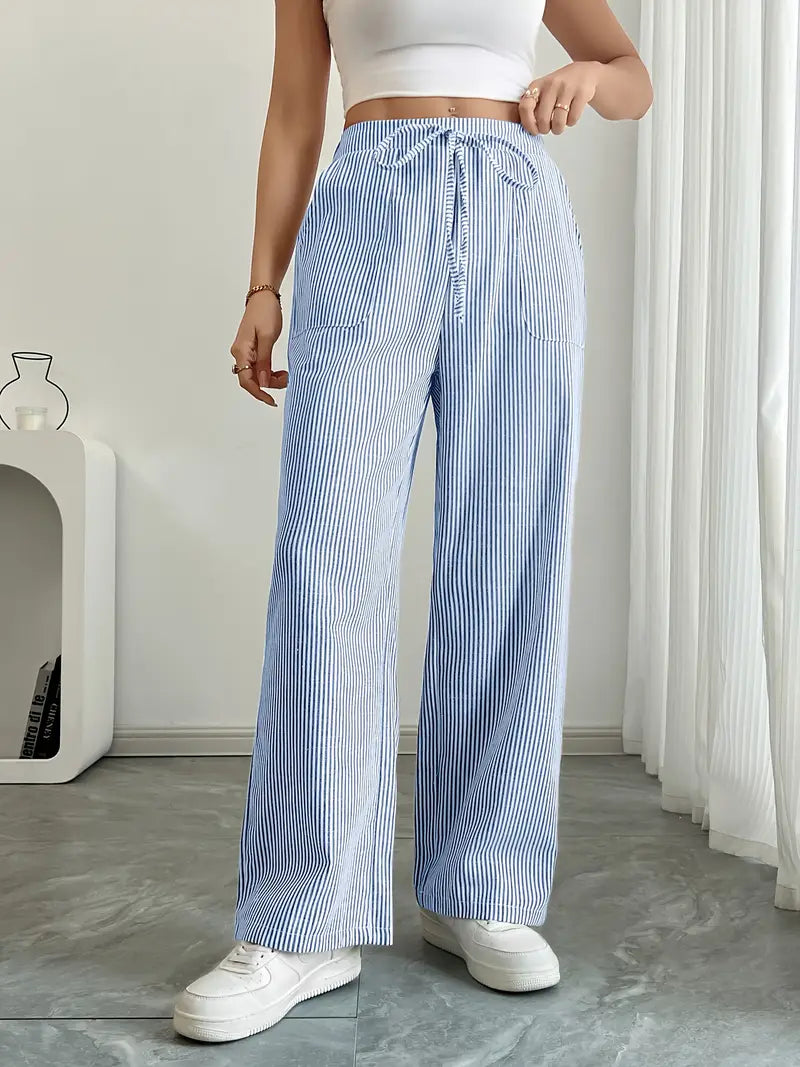 Nina - Elegant Striped Pant With Pockets
