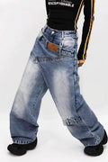 Vintage Fake Two Piece Baggy Jeans