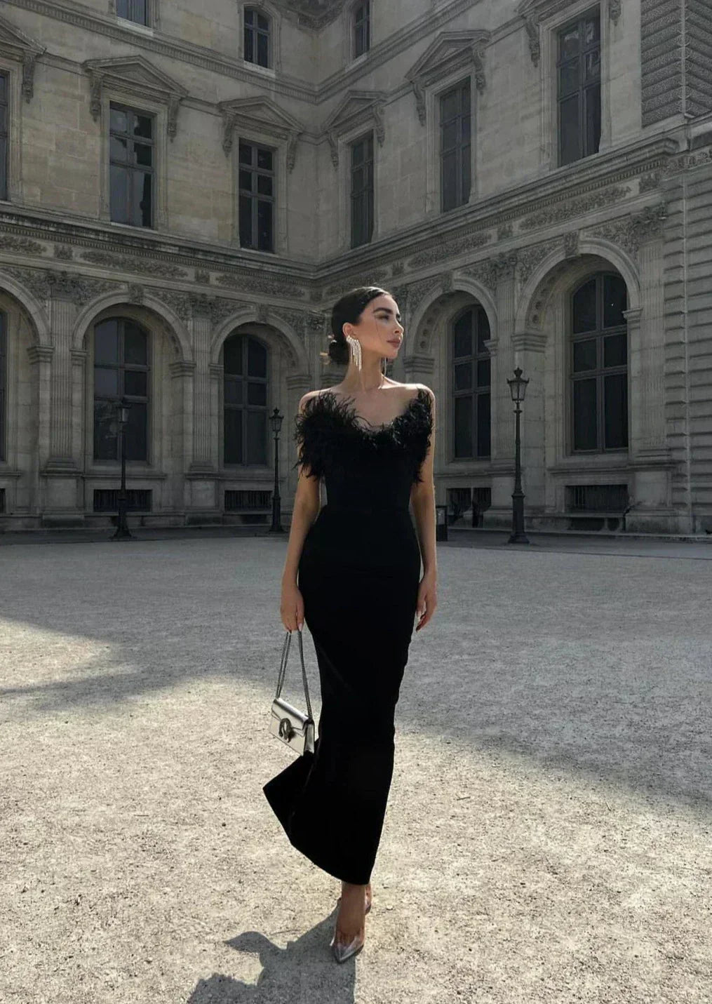 Zosia | Noir Feather Gown