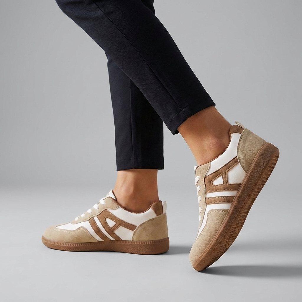 Retro Suede Colorblock Lace Up Casual Sneaker