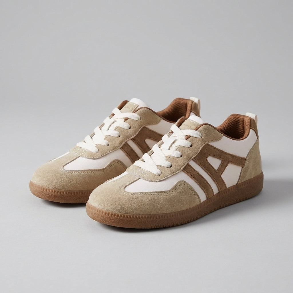 Retro Suede Colorblock Lace Up Casual Sneaker