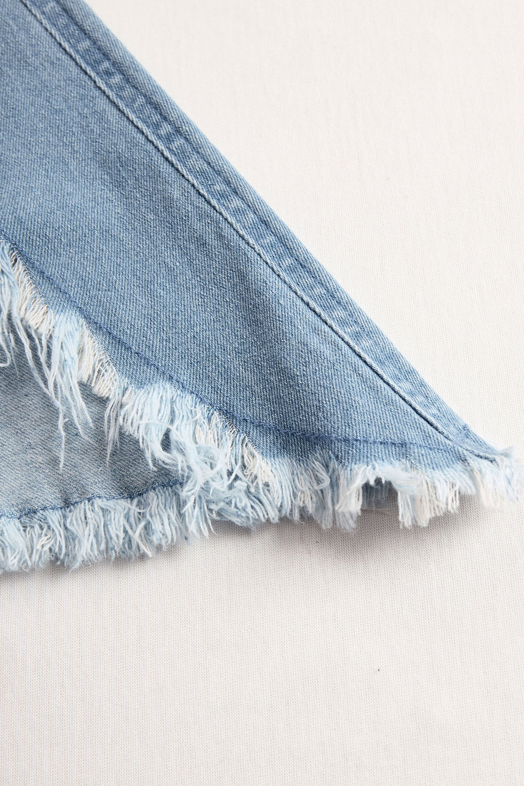 Sleeveless Button Front Raw Hem Wide Leg Denim Jumpsuit