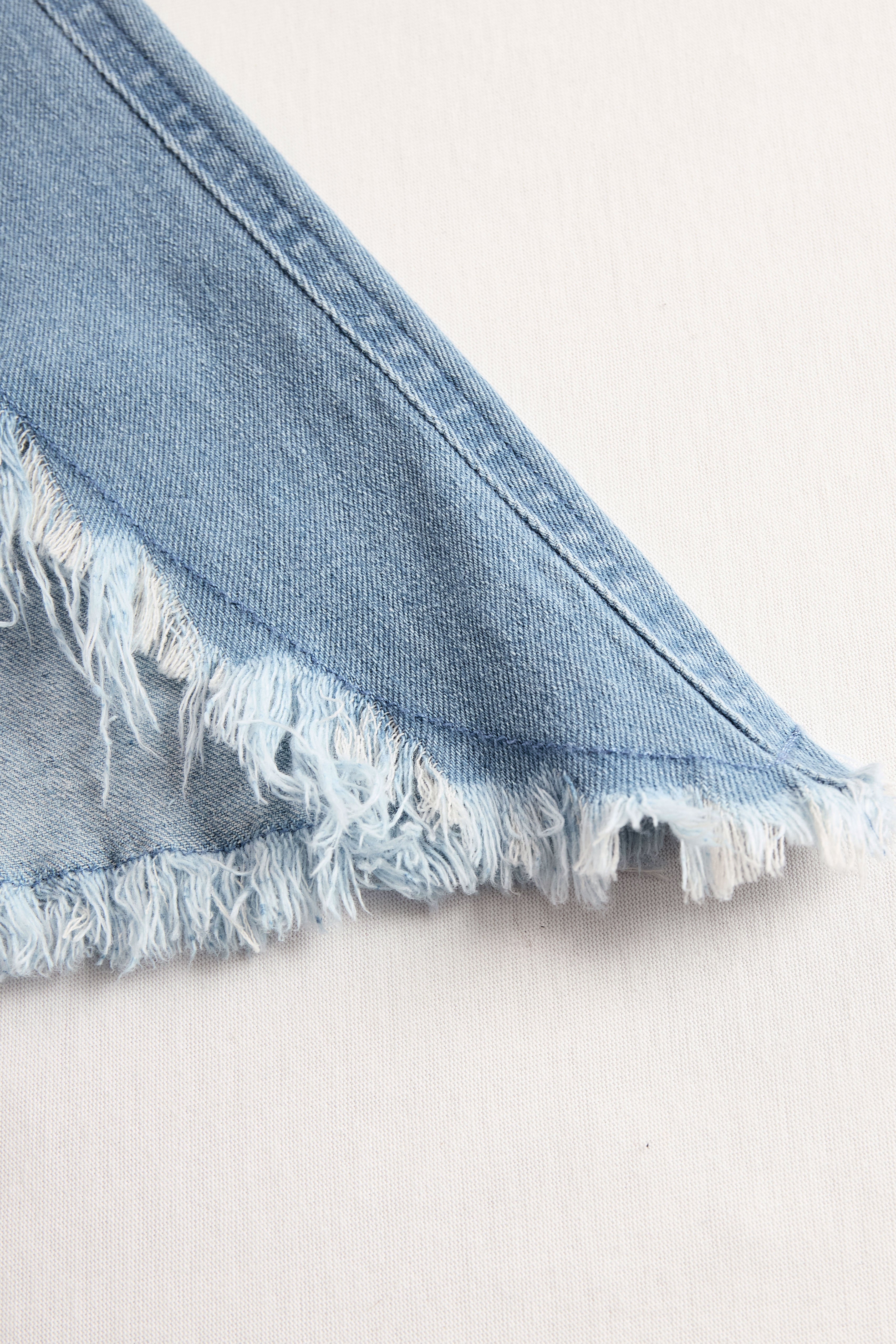 Sleeveless Button Front Raw Hem Wide Leg Denim Jumpsuit