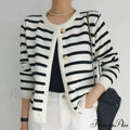 Antique Banded Baggy Knitting Plain Knit Cardigan