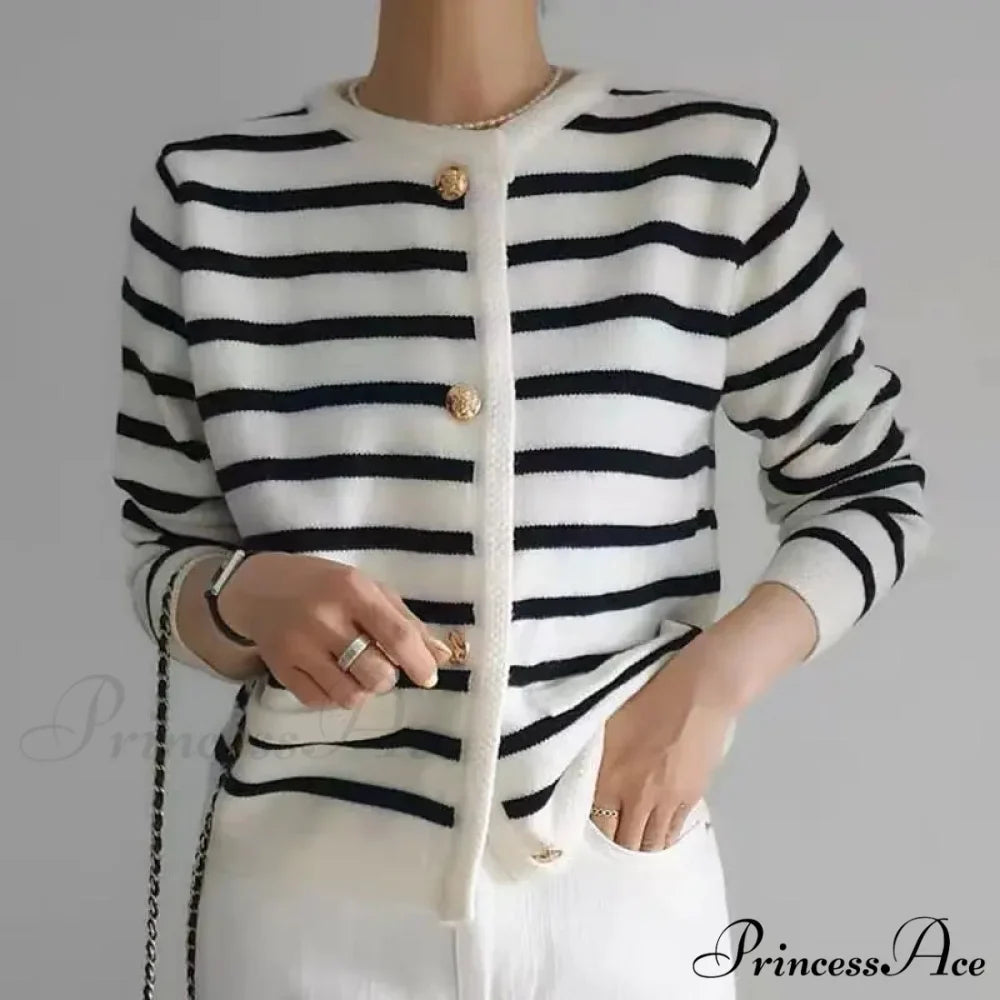 Antique Banded Baggy Knitting Plain Knit Cardigan