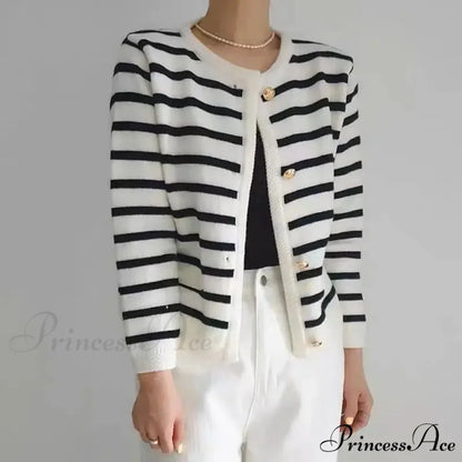 Antique Banded Baggy Knitting Plain Knit Cardigan