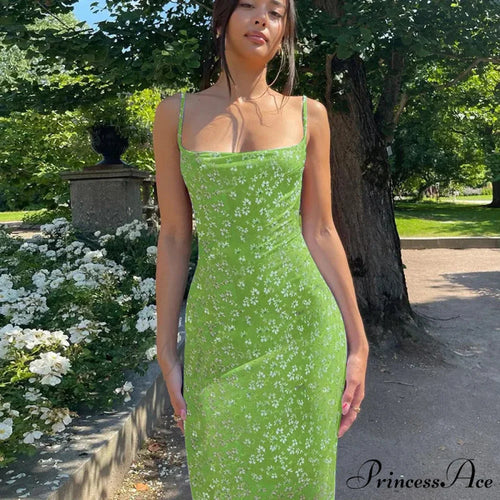 Attractive Backless Flattering Seaside Floral Dress