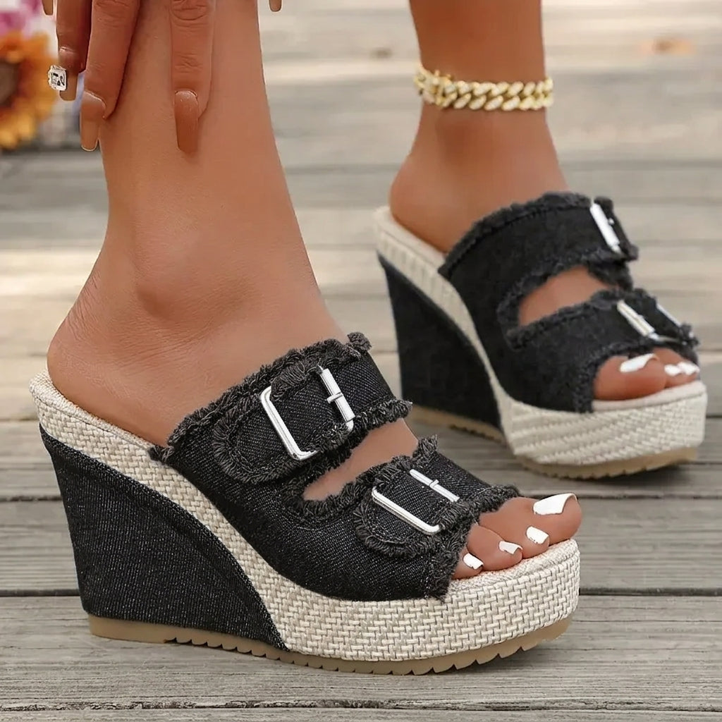 Espadrille Wedge Denim Sandals