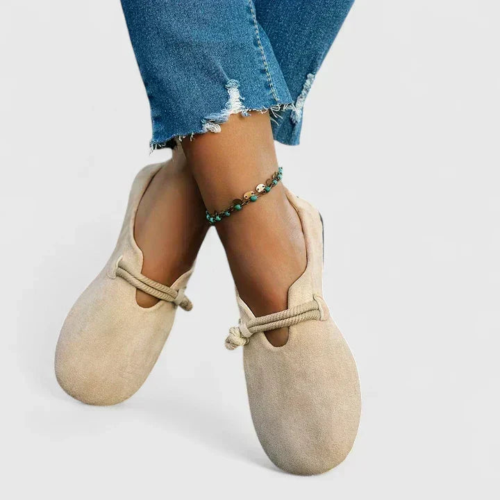 Suede Rope Tie Flat Casual Loafer
