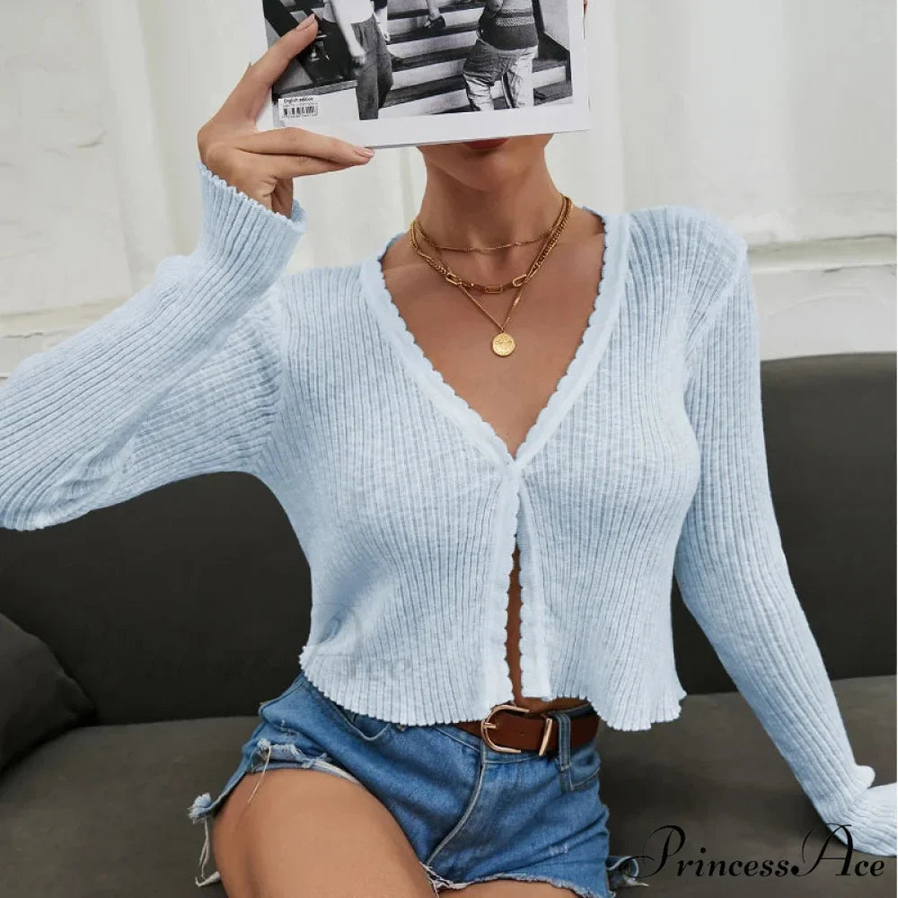 Basic Attractive Button-Up Autumn Winter Knitted Cardigan