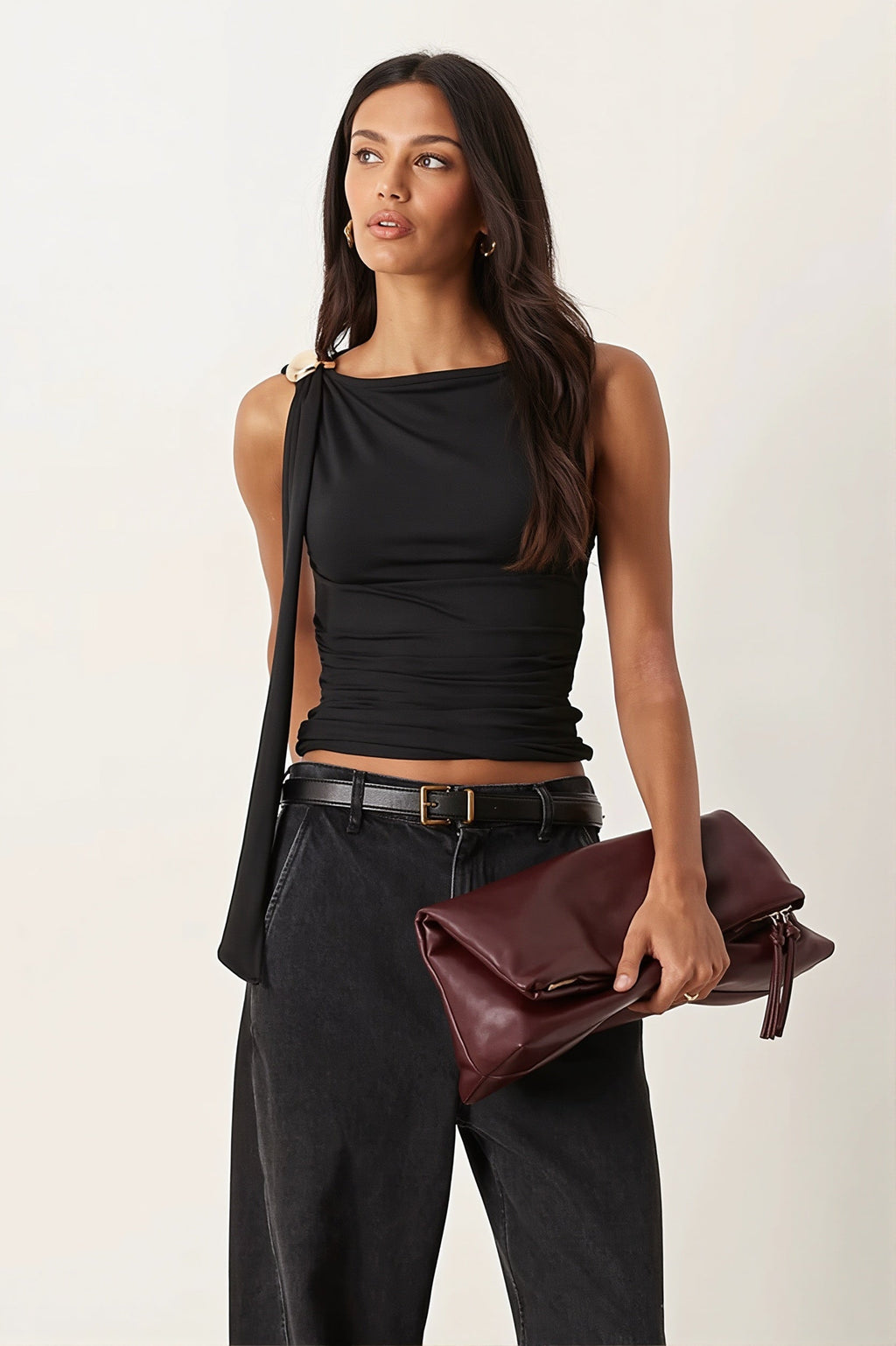 Minimal Asymmetrical Cropped Tank Top