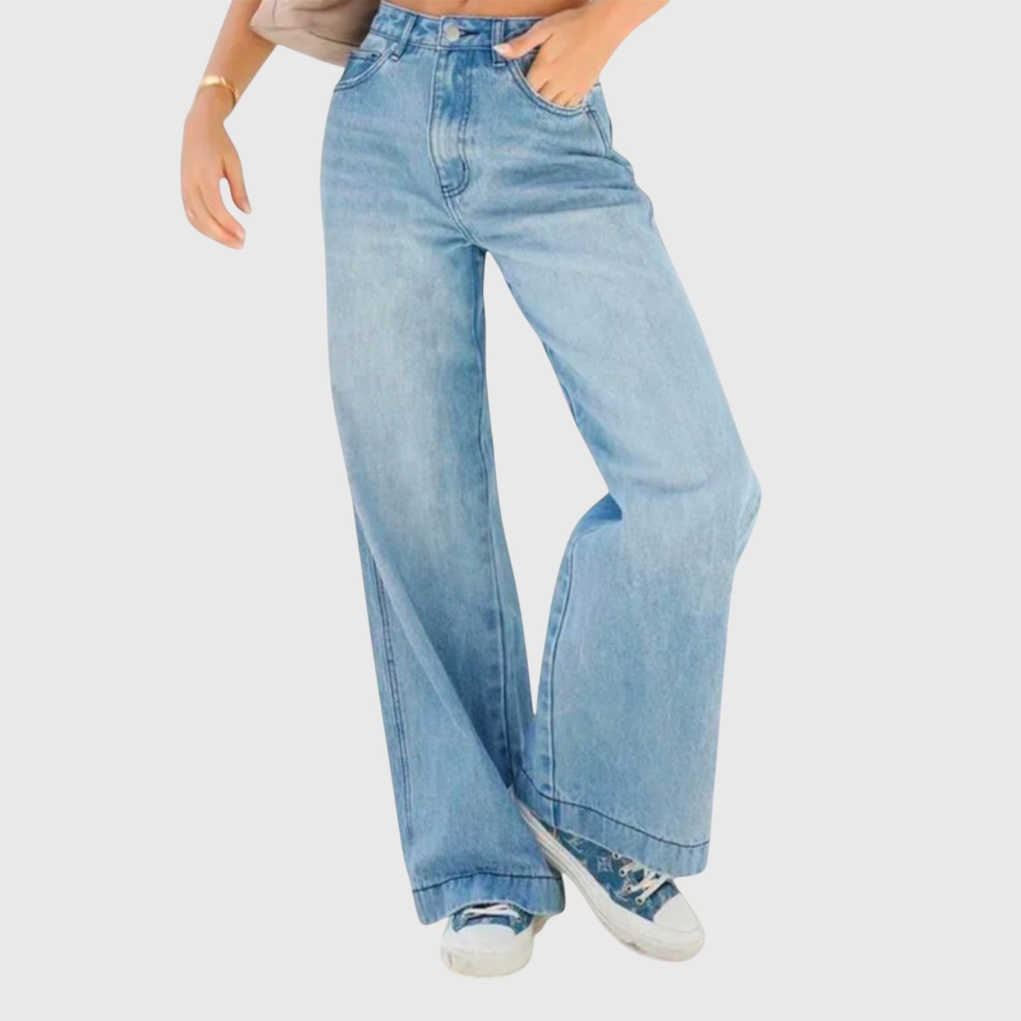 Washed Baggy High Waist Wide Leg Jean